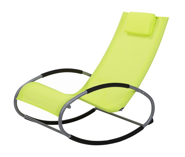 Conforama Silla De Jardín Mecedora Verde Lima CAMPO