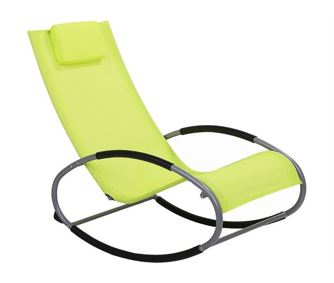 Conforama Silla de jardín mecedora verde lima CAMPO