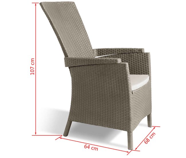 Conforama Silla De Jardin Reclinable Vermont Capuchino 238449