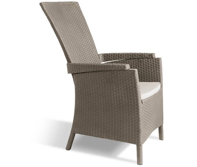 Conforama Silla de jardin reclinable Vermont capuchino 238449
