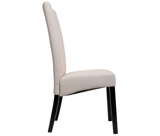 Conforama Silla De Madera Acolchada Beige De 49x48x102 Cm