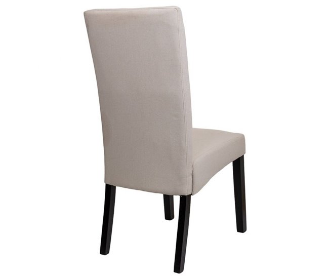 Conforama Silla De Madera Acolchada Beige De 49x48x102 Cm