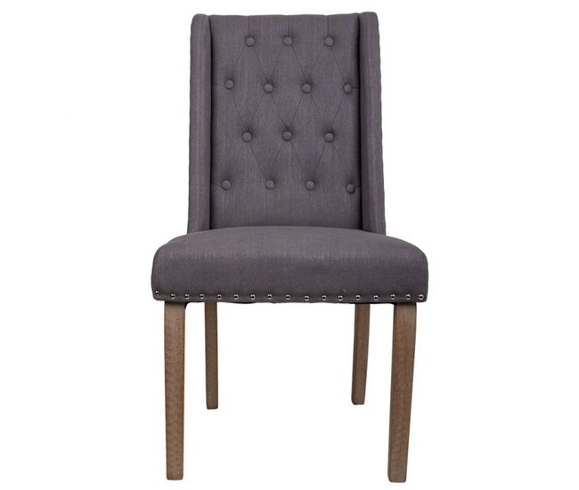 Conforama Silla De Madera Acolchada Marrón De 53x53x102 Cm