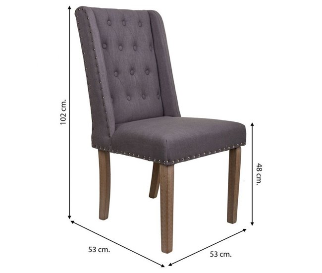 Conforama Silla De Madera Acolchada Marrón De 53x53x102 Cm