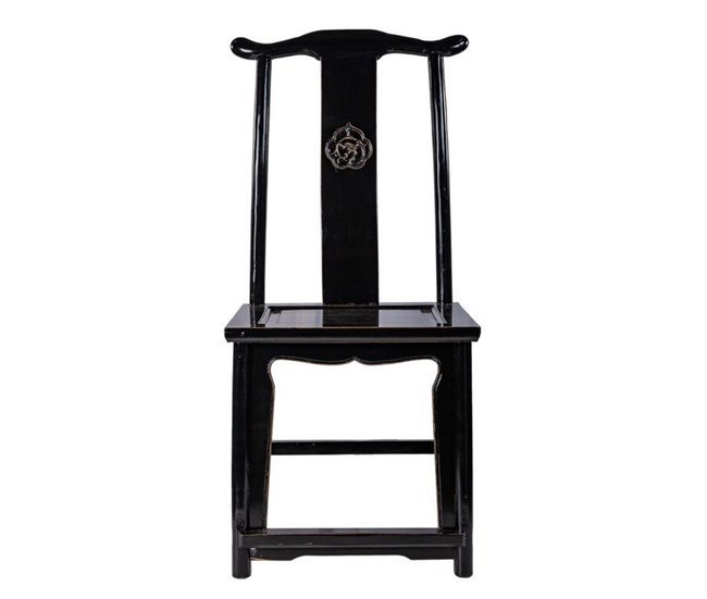Conforama Silla De Madera Con Acabado Artesanal Negro 119x42x49 Cm