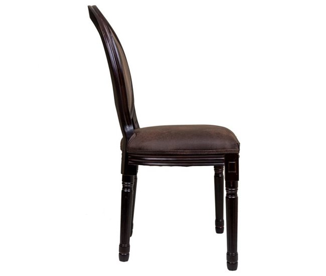 Conforama Silla De Madera De Caucho Tapizada Marrón 48x46x96 Cm