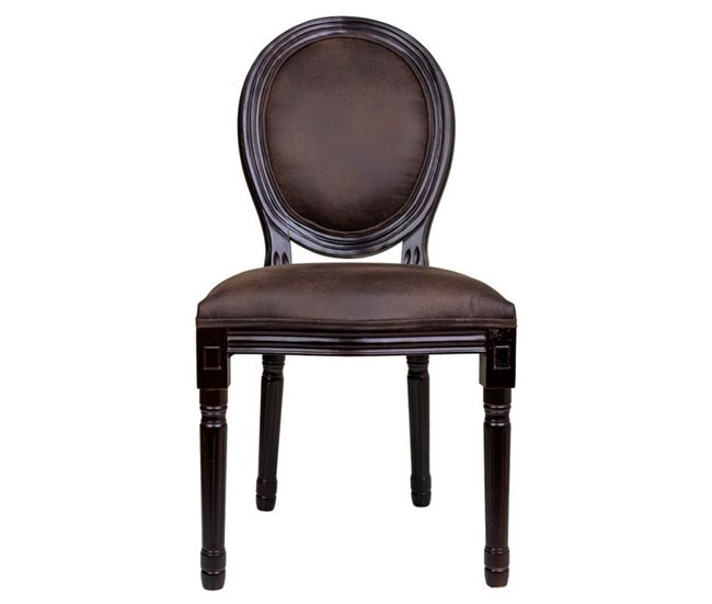 Conforama Silla De Madera De Caucho Tapizada Marrón 48x46x96 Cm