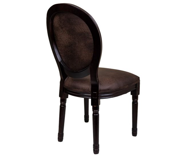 Conforama Silla De Madera De Caucho Tapizada Marrón 48x46x96 Cm