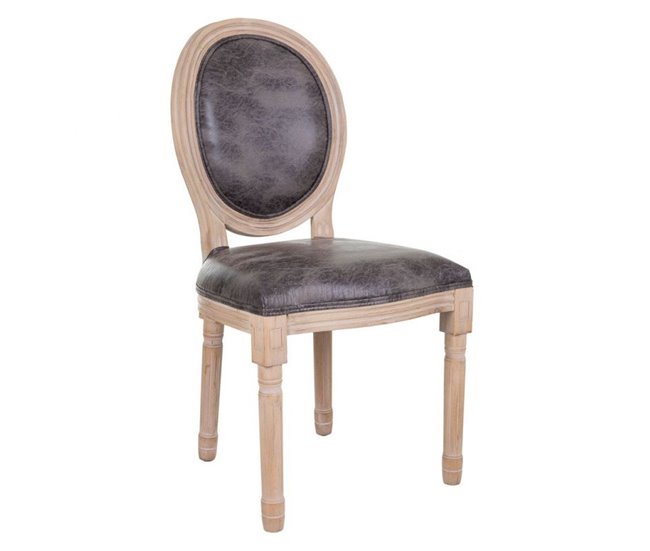 Conforama Silla De Madera Tapizada Color Gris Marengo De 48x46x96cm
