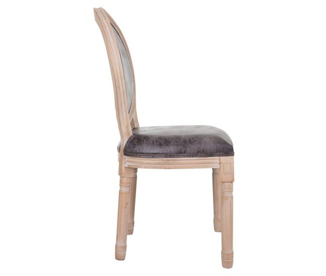 Conforama Silla De Madera Tapizada Color Gris Marengo De 48x46x96cm