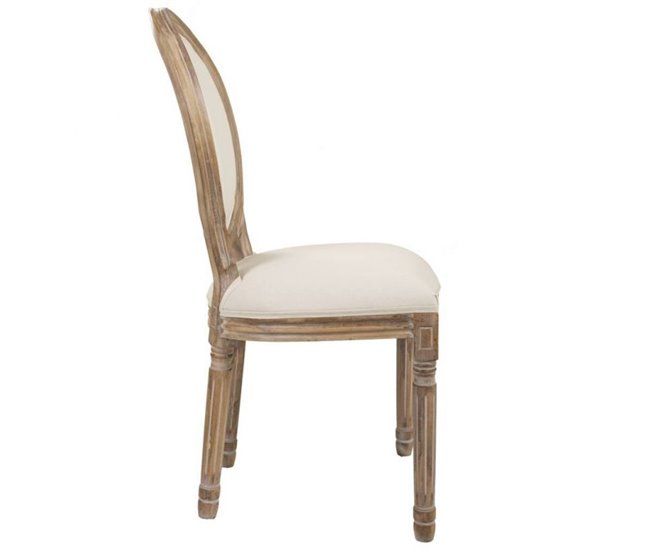 Conforama Silla De Madera Tapizada En Color Beige Con Unas Medidas De 48x46x96 Cm