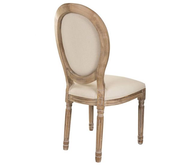 Conforama Silla De Madera Tapizada En Color Beige Con Unas Medidas De 48x46x96 Cm