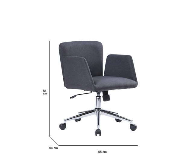 Conforama Silla De Oficina Daase Sillón Con Reposabrazos Asiento De Oficina Ergonómico 54x55h65/84 Cm Gris