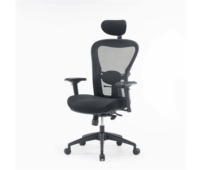 Conforama Silla De Oficina Dachi Silla Ejecutiva De Malla Con Reposabrazos Asiento De Oficina Ergonómico 66x68h120/132 Cm Negro