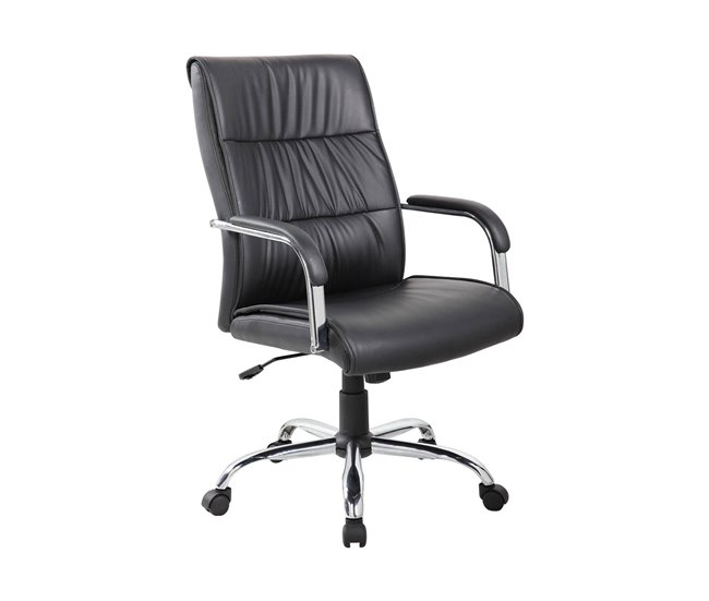 Conforama Silla de oficina Dagomer Silla ejecutiva con reposabrazos Silla de oficina ergonómica 69x60h105/115 cm Negro
