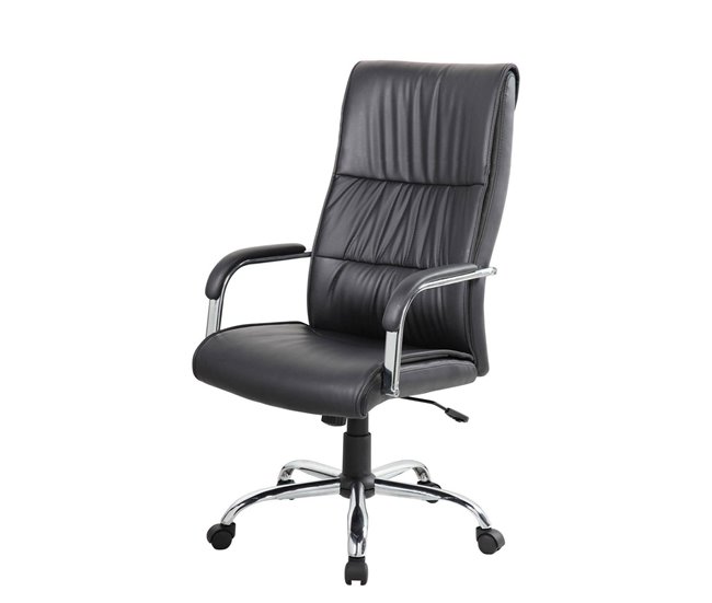 Conforama Silla De Oficina Dalbin Sillón Alto Presidencial Con Reposabrazos Silla De Oficina Ergonómica 69x60h120/130 Cm Negro
