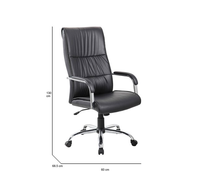 Conforama Silla De Oficina Dalbin Sillón Alto Presidencial Con Reposabrazos Silla De Oficina Ergonómica 69x60h120/130 Cm Negro