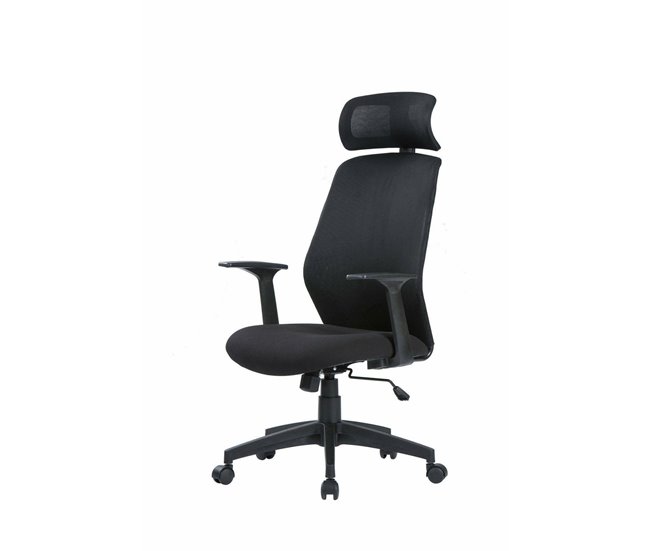 Conforama Silla De Oficina Dapril Sillón Presidencial Con Reposabrazos Y Reposacabezas Silla De Oficina Ergonómica 63x62h117/126 Cm Negro