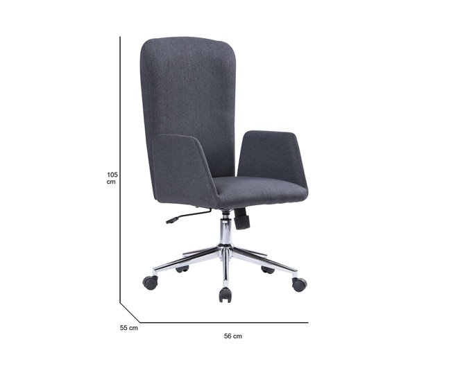 Conforama Silla De Oficina Dgali Sillón Presidencial Con Reposabrazos Silla De Oficina Ejecutiva Ergonómica 55x56h98/105 Cm Gris