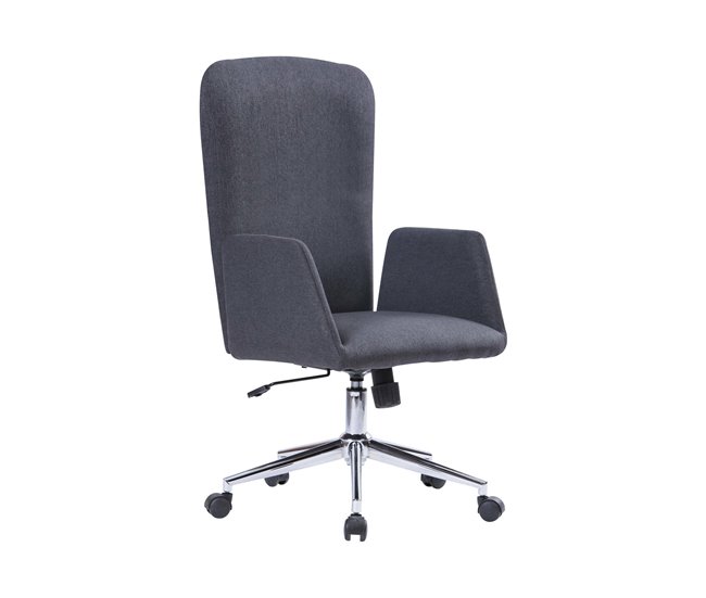 Conforama Silla de oficina Dgali Sillón presidencial con reposabrazos Silla de oficina ejecutiva ergonómica 55x56h98/105 cm Gris