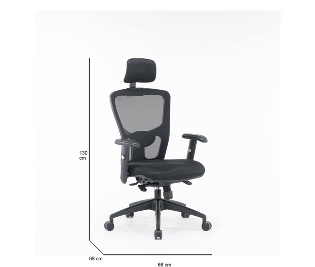 Conforama Silla De Oficina Dhenr Silla Ejecutiva De Malla Con Reposabrazos Asiento De Oficina Ergonómico 68x66h120/130 Cm Negro