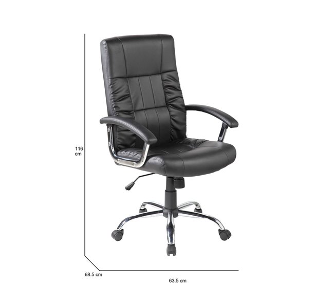 Conforama Silla De Oficina Dhongl Sillón Ejecutivo Con Reposabrazos Silla De Oficina Ergonómica 69x64h106/116 Cm Negro