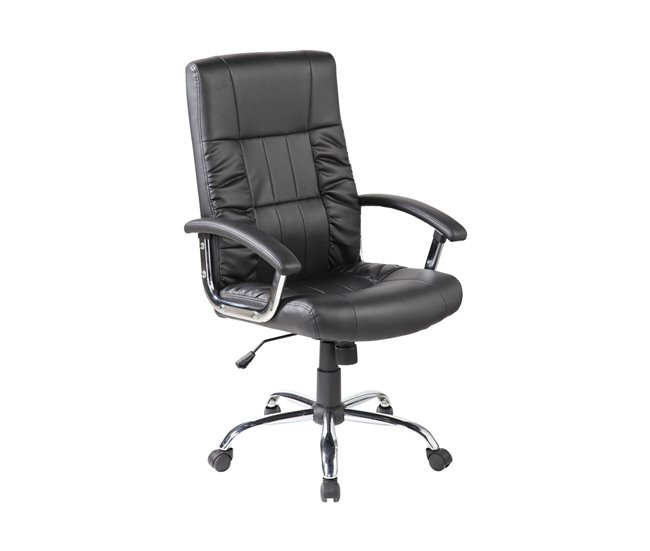 Conforama Silla de oficina Dhongl Sillón ejecutivo con reposabrazos Silla de oficina ergonómica 69x64h106/116 cm Negro