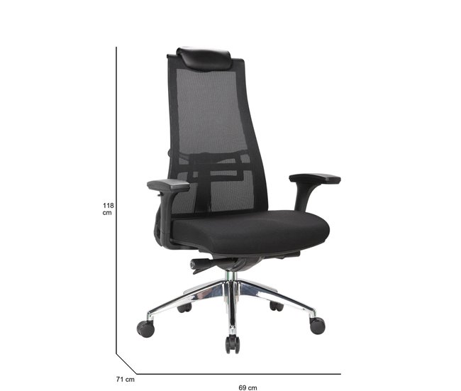 Conforama Silla De Oficina Dmihail Silla Ejecutiva De Malla Con Reposabrazos Asiento De Oficina Ergonómico 71x69h110/118 Cm Negro