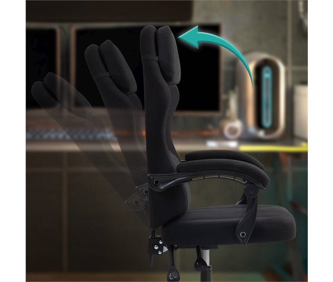 Conforama Silla De Oficina Tela Miltona Negro/negro 65X65X123 Cm