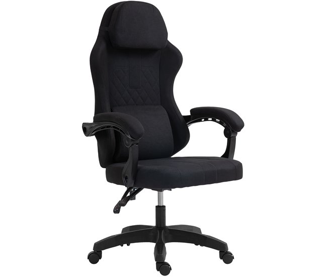 Conforama Silla de oficina tela Miltona Negro/negro 65X65X123 cm