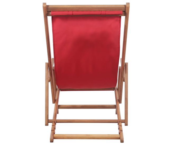 Conforama Silla De Playa Plegable De Tela Y Estructura De Madera Roja