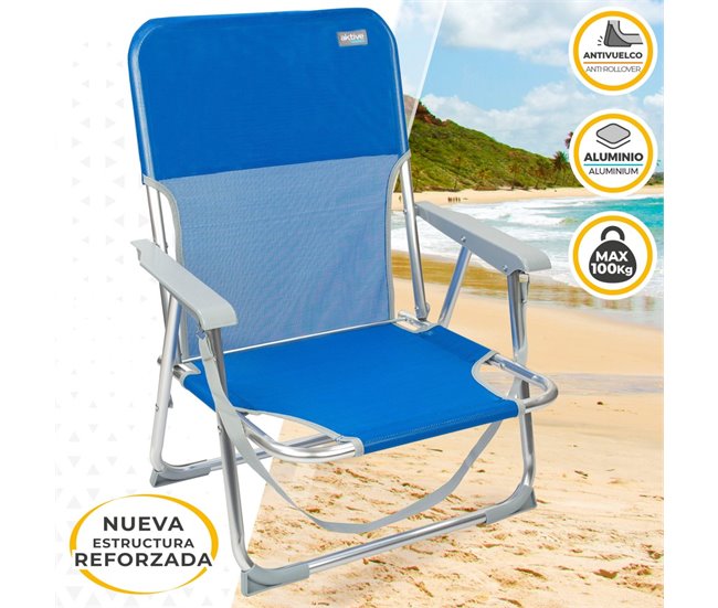 Conforama Silla De Playa Plegable Fija Aluminio Con Asa Aktive Beach