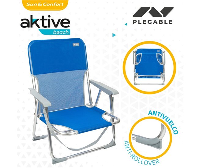 Conforama Silla De Playa Plegable Fija Aluminio Con Asa Aktive Beach