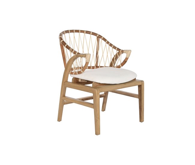 Conforama Silla DKD Home Decor Blanco Natural 57 x 68 x 79 cm 57 x 65 x 79 cm