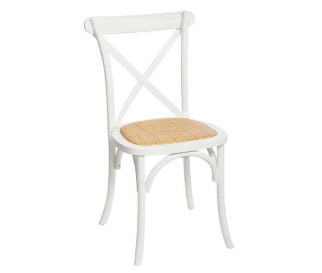 Conforama Silla DKD Home Decor Blanco Negro Natural 43 X 50 X 89 Cm