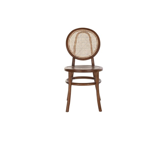 Conforama Silla DKD Home Decor Marrón Oscuro Rejilla Ratán Olmo (43 X 43 X 89 Cm)
