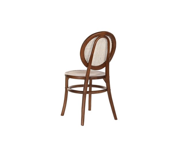 Conforama Silla DKD Home Decor Marrón Oscuro Rejilla Ratán Olmo (43 X 43 X 89 Cm)