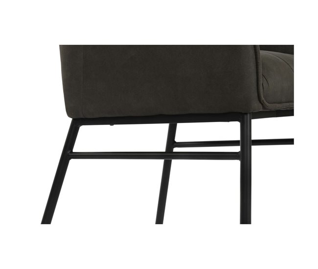 Conforama Silla DKD Home Decor Negro Marrón Oscuro Gris Oscuro Metal 60 X 60 X 84 Cm