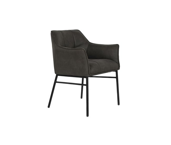 Conforama Silla DKD Home Decor Negro Marrón oscuro Gris oscuro Metal 60 x 60 x 84 cm