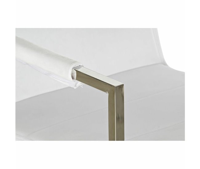 Conforama Silla DKD Home Decor Poliéster Acero Blanco (56 X 68 X 92 Cm)