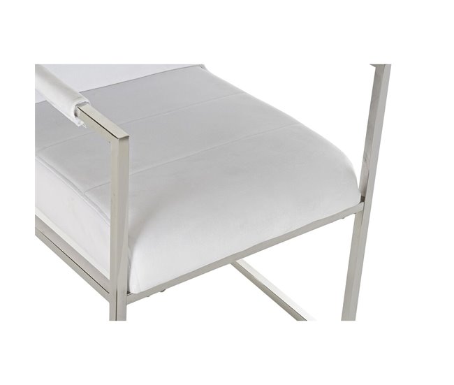 Conforama Silla DKD Home Decor Poliéster Acero Blanco (56 X 68 X 92 Cm)