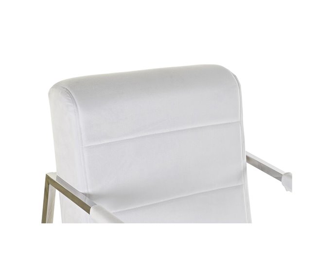 Conforama Silla DKD Home Decor Poliéster Acero Blanco (56 X 68 X 92 Cm)