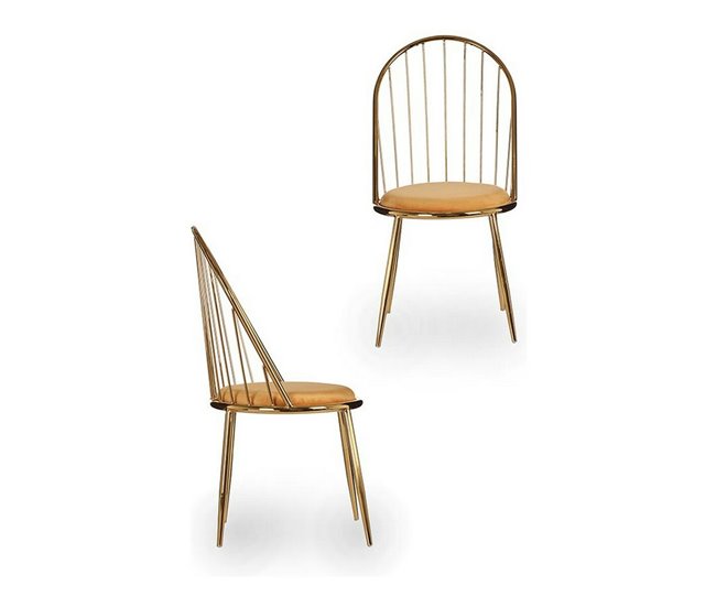 Conforama Silla Dorado Barras Mostaza 48 X 95 5 X 48 Cm