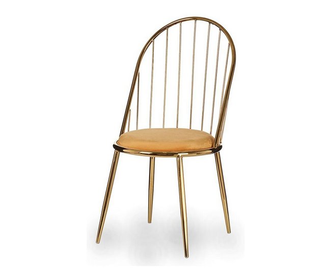 Conforama Silla Dorado Barras Mostaza 48 x 95 5 x 48 cm