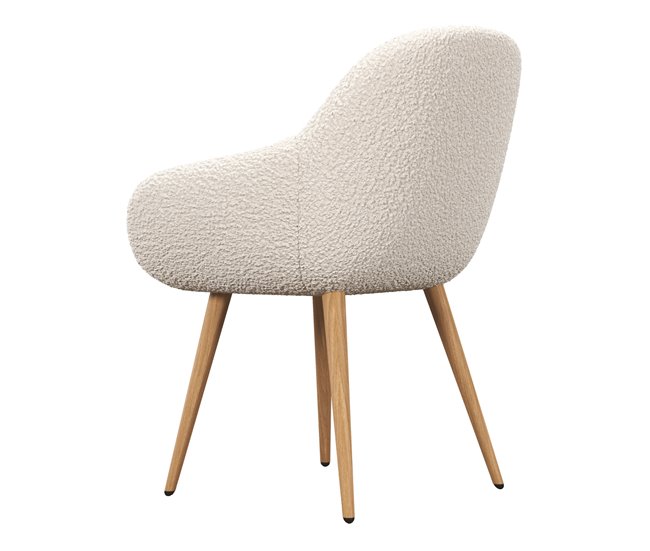 Conforama Silla En Tejido Rizo Crudo Y Metal Madera (x2)