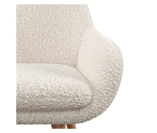 Conforama Silla En Tejido Rizo Crudo Y Metal Madera (x2)