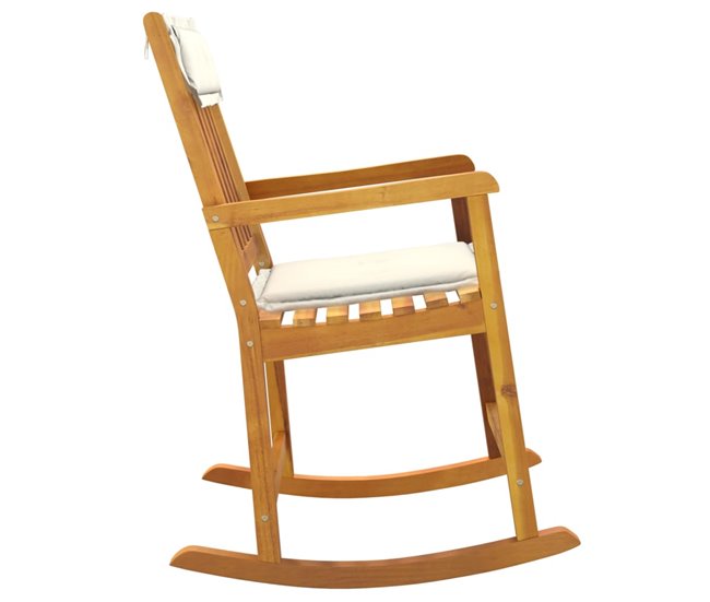 Conforama Silla Mecedora Con Cojines Madera Maciza Acacia