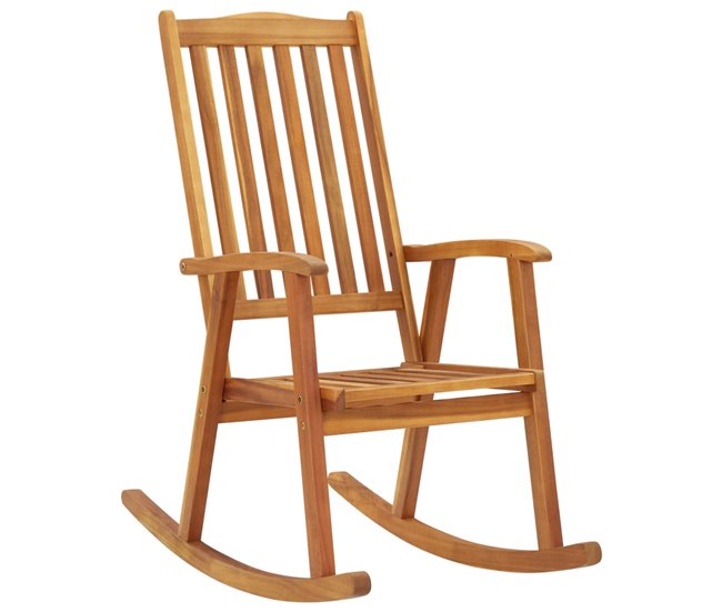 Conforama Silla Mecedora Con Cojines Madera Maciza De Acacia
