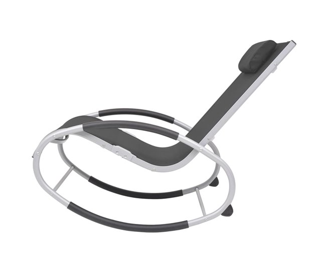 Conforama Silla Mecedora De Jardin De Textilene Negro