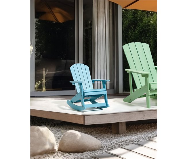 Conforama Silla Mecedora De Jardín Infantil Azul Claro ADIRONDACK